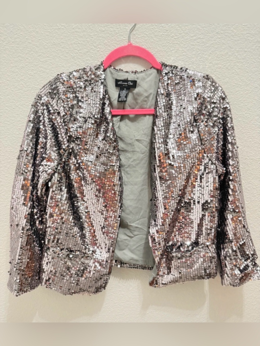 Anna Cai New York Silver Sequin
Open Front Blazer Jacket
Women's Medium